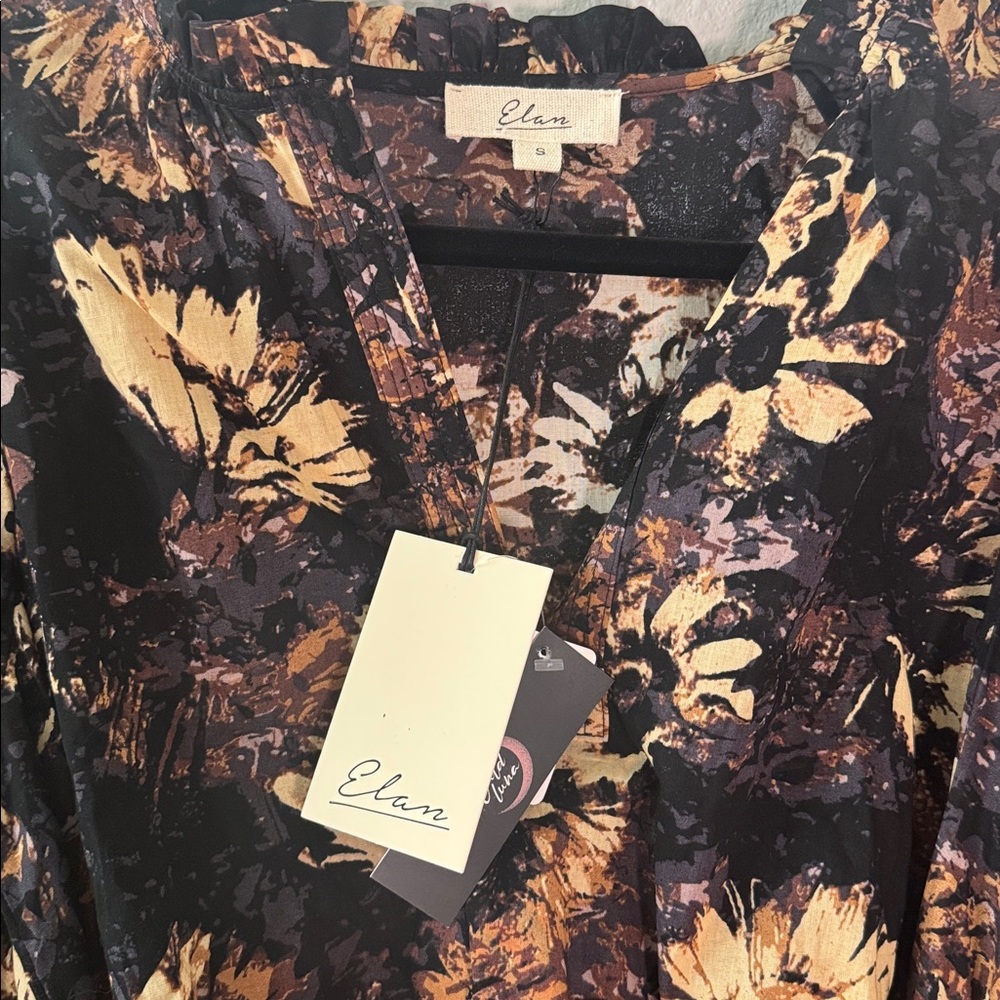 Elan Black and Brown Floral Dress - Picture 3 of 3